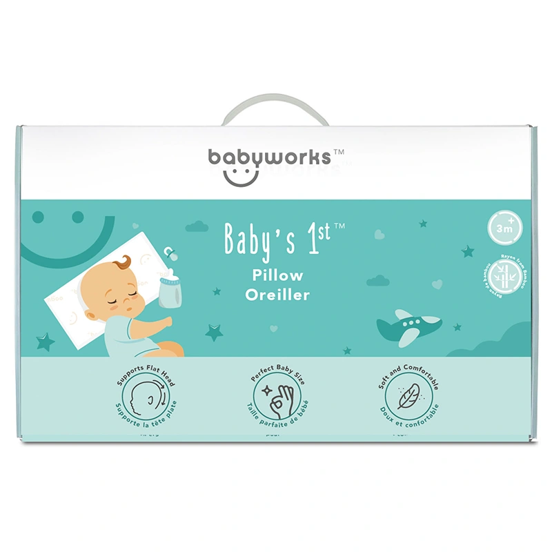 Gối xốp BABYWORKS 40x23x3.5 cm - Màu trắng (từ 3 tháng) 4