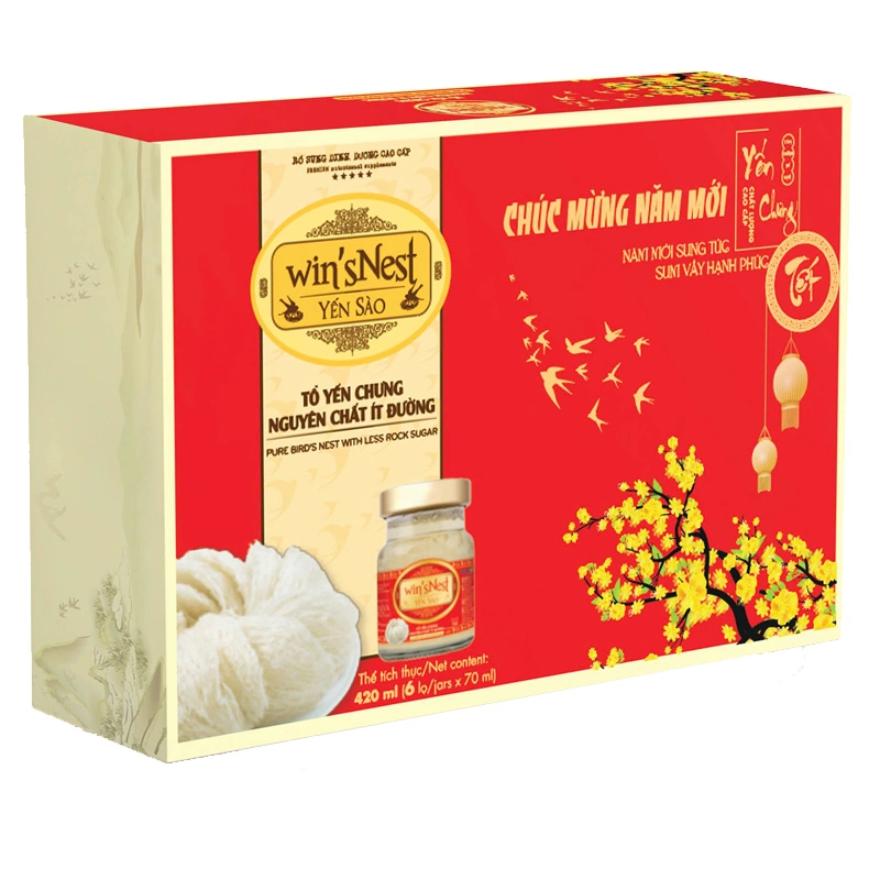 Hộp 6 hũ nước yến sào ít đường Win'sNest 70 ml (từ 1 tuổi) - Hộp Xuân 3
