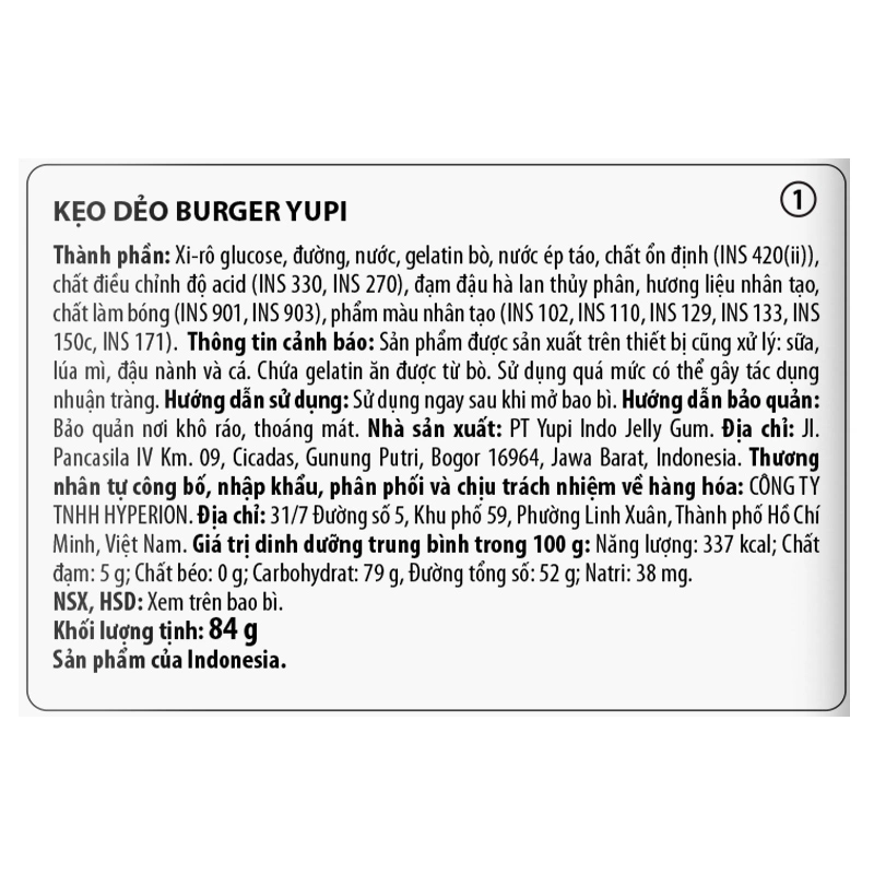 Kẹo dẻo Yupi Gummy Frankfurter hương trái cây gói 84g (từ 3 tuổi) 5