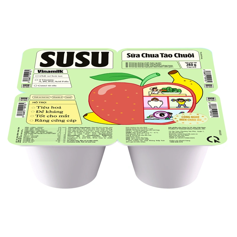Lốc 4 hộp sữa chua trái cây Vinamilk SuSu IQ vị dâu chuối 60g (từ 1 tuổi) 5
