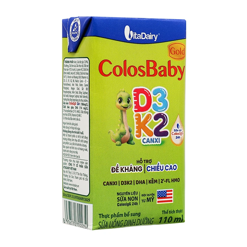 Lốc 4 hộp sữa non pha sẵn ColosBaby Gold D3K2 110 ml (từ 1 tuổi) 4