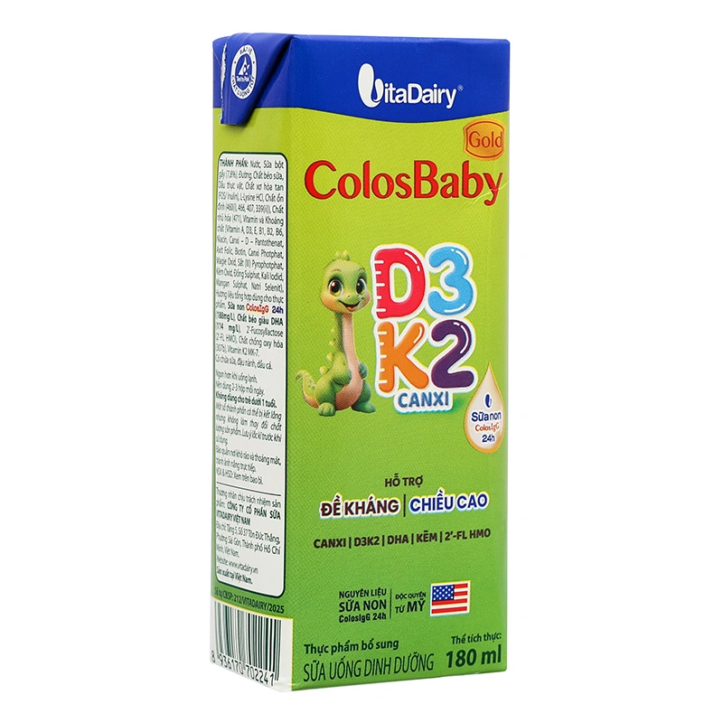 Lốc 4 hộp sữa non pha sẵn ColosBaby Gold D3K2 180 ml (từ 1 tuổi) 4