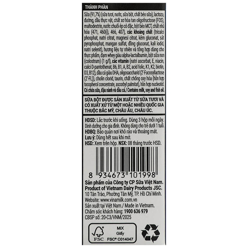 Lốc 4 hộp sữa non pha sẵn Dielac Grow Plus hương chuối 110 ml (từ 1 tuổi) 10