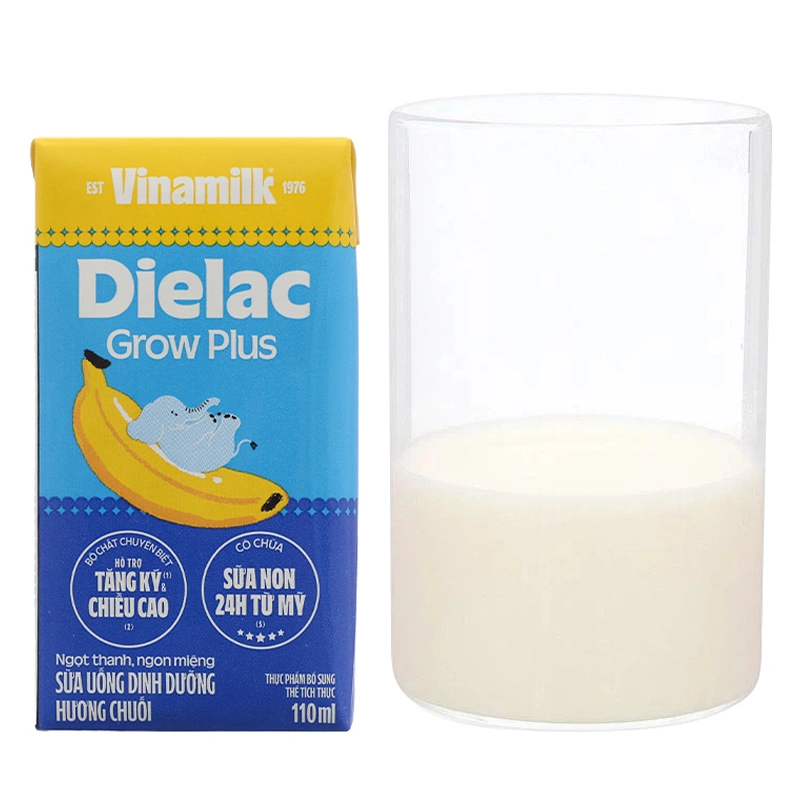 Lốc 4 hộp sữa non pha sẵn Dielac Grow Plus hương chuối 110 ml (từ 1 tuổi) 9
