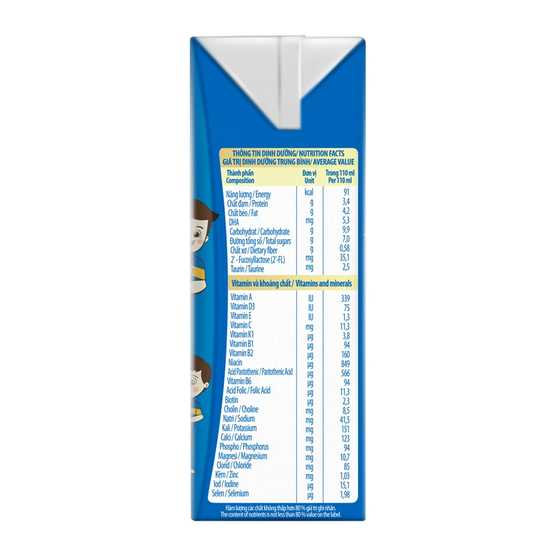 Thùng 48 hộp sữa pha sẵn Nutifood GrowPLUS+ xanh nhạt 2+ hương vani 110 ml hỗ trợ tiêu hóa (từ 2 tuổi) 15