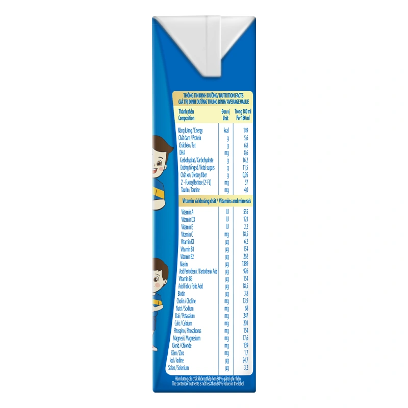 Thùng 48 hộp sữa pha sẵn Nutifood GrowPLUS+ xanh nhạt 2+ hương vani 180 ml hỗ trợ tiêu hóa (từ 2 tuổi) 15