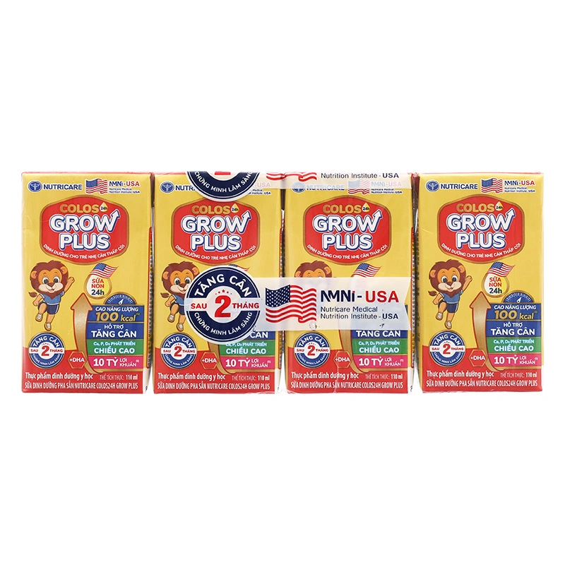 Lốc 4 hộp sữa pha sẵn Nutricare Colos 24h Grow Plus 110 ml (từ 1 tuổi) 3