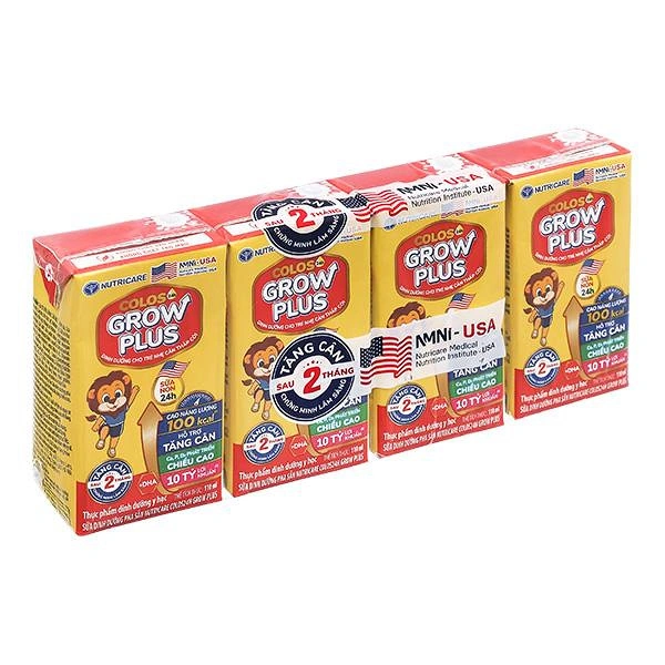 Lốc 4 hộp sữa pha sẵn Nutricare Colos 24h Grow Plus