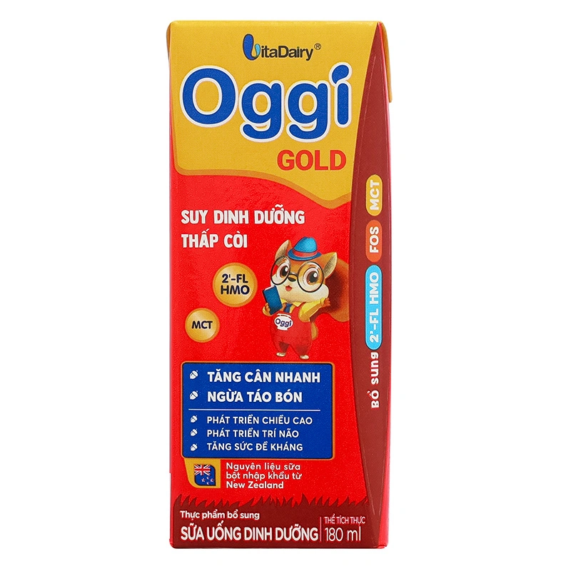 Thùng 48 hộp sữa pha sẵn Oggi Gold 180 ml cho trẻ suy dinh dưỡng (từ 1 tuổi) 17