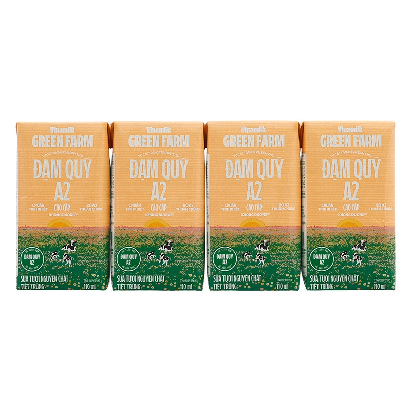 Lốc 4 hộp sữa tươi tiệt trùng Vinamilk Green Farm A2 110 ml (từ 1 tuổi) 2