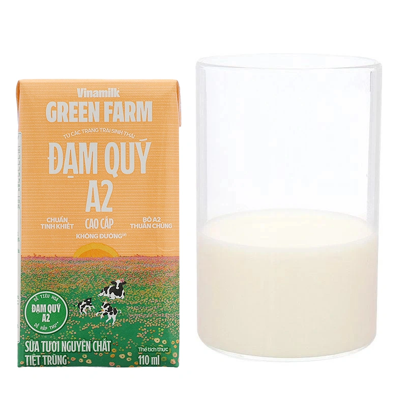 Lốc 4 hộp sữa tươi tiệt trùng Vinamilk Green Farm A2 110 ml (từ 1 tuổi) 9