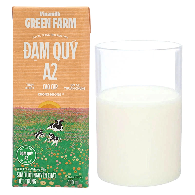 Thùng 48 hộp sữa tươi tiệt trùng Vinamilk Green Farm A2 180 ml (từ 1 tuổi) 22