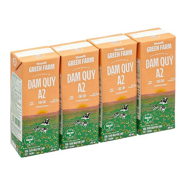 Lốc 4 hộp sữa tươi tiệt trùng Vinamilk Green Farm A2