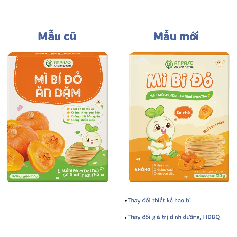 Mì hữu cơ bí đỏ Anpaso 120g (từ 7 tháng) - Giao bao bì ngẫu nhiên 2