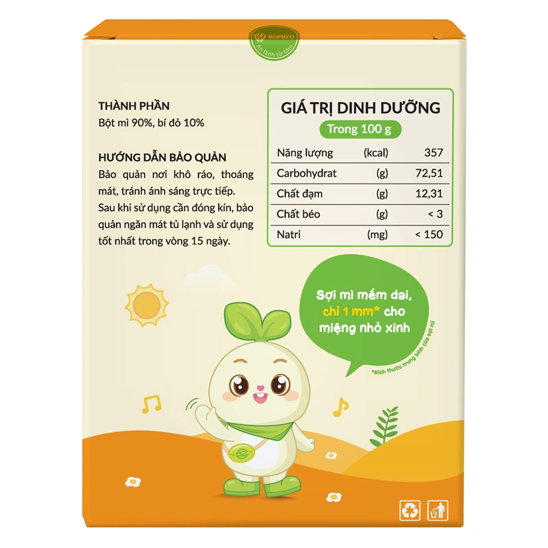 Mì hữu cơ bí đỏ Anpaso 120g (từ 7 tháng) - Giao bao bì ngẫu nhiên 5