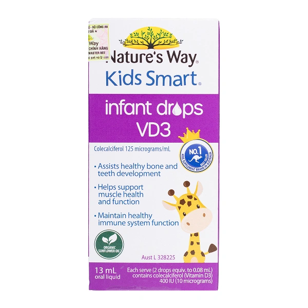 Nature's Way Kids Smart Infant Drops VD3 hỗ trợ hấp thu canxi
