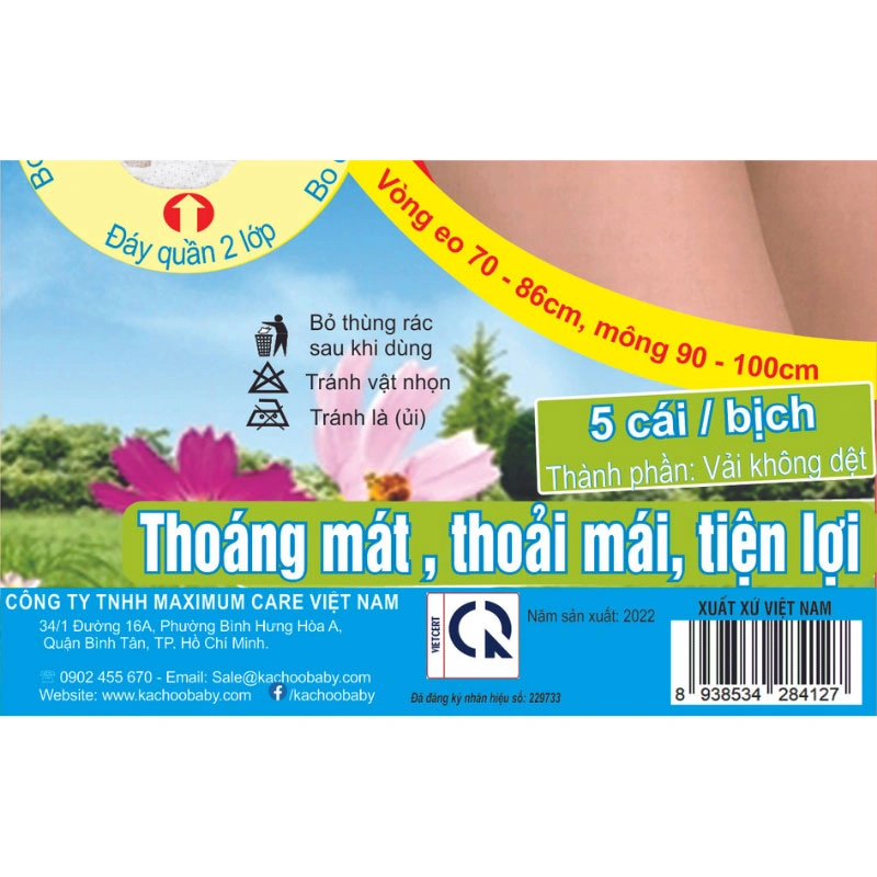 Quần lót vải không dệt mặc 1 lần KACHOOBABY size XXL (Bịch 5 cái) 4