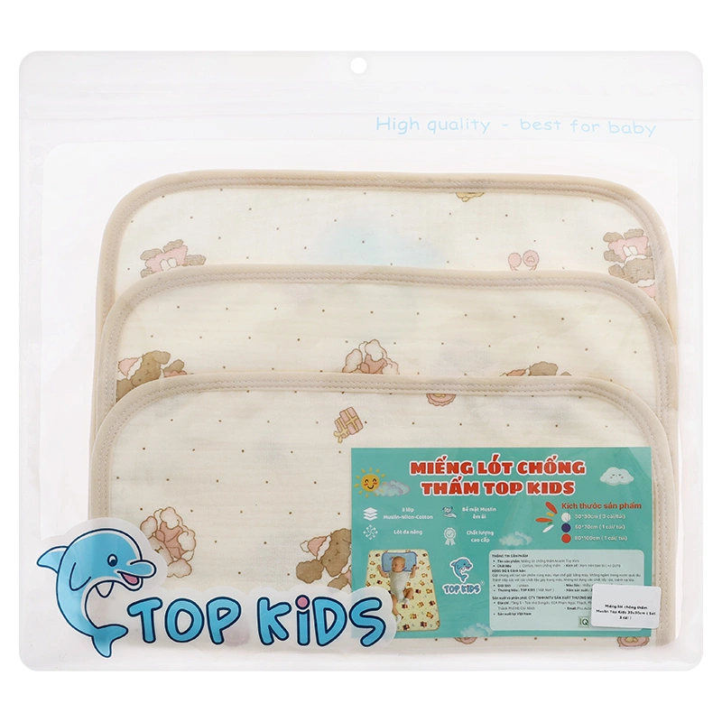 Set 3 tấm lót chống thấm TOP KIDS - Giao màu ngẫu nhiên 7