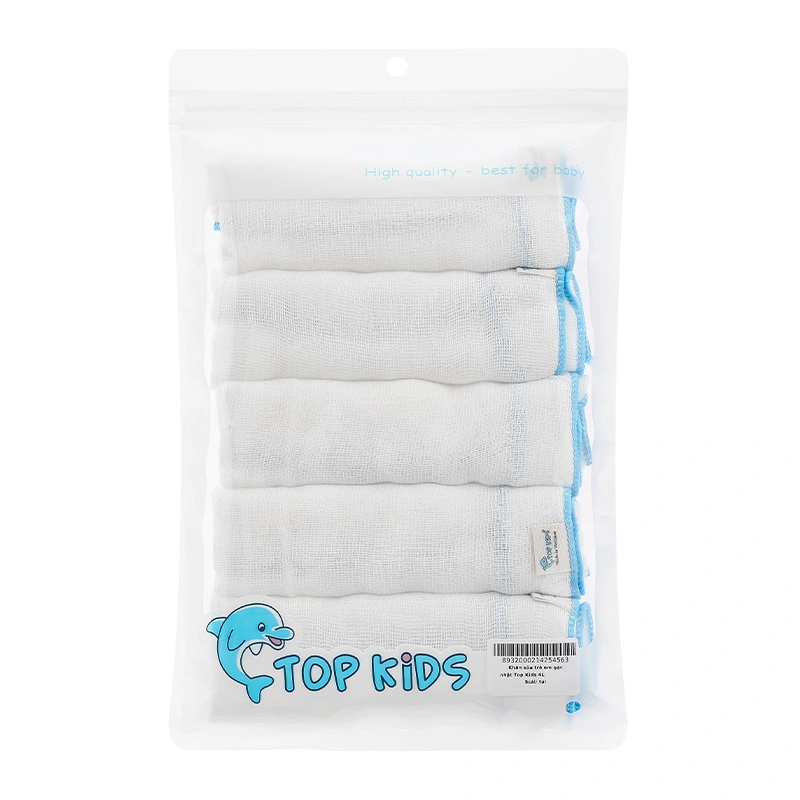 Set 5 cái khăn sữa cotton TOP KIDS 4 lớp 28x28 cm 7