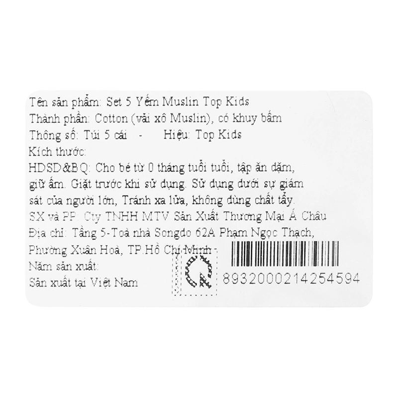 Set 5 yếm ăn cho bé TOP KIDS - Hình ngẫu nhiên (từ 0 tháng) 16