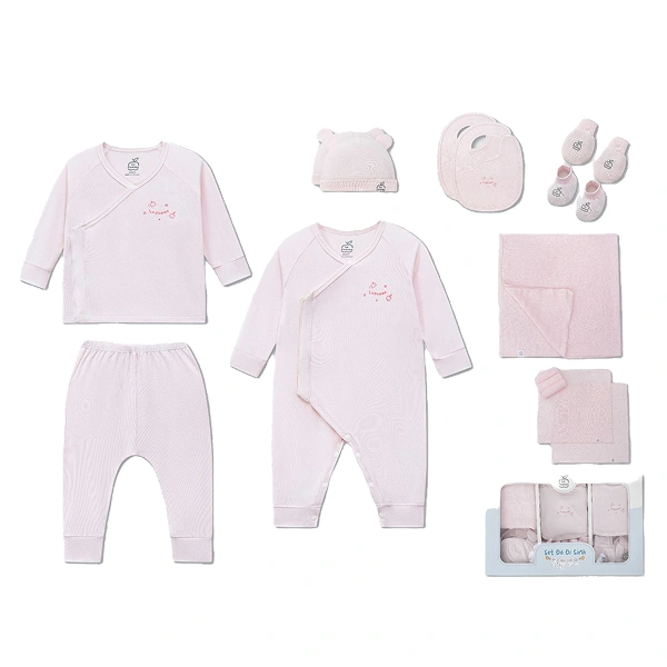 Set unisex La Pomme bamboo hồng