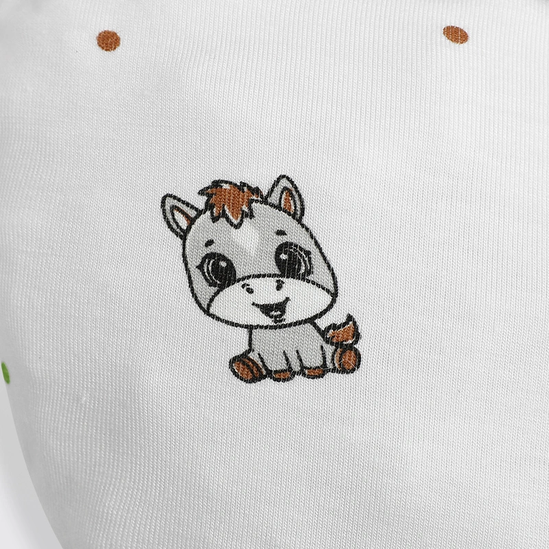 Set nón, bao tay bao chân in ngựa con IQ Baby màu trắng (0 -3 tháng) 10