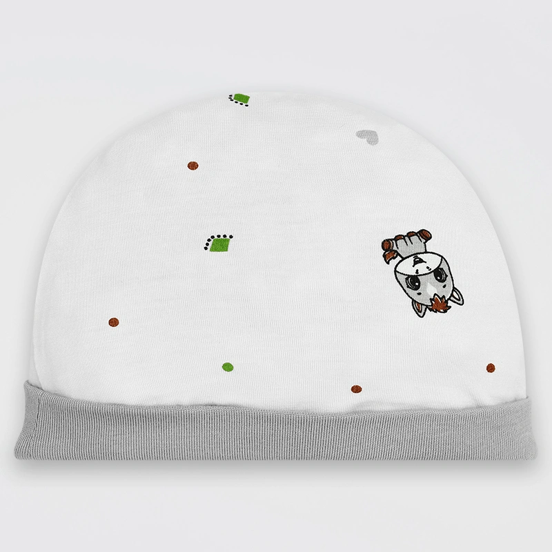 Set nón, bao tay bao chân in ngựa con IQ Baby màu trắng (0 -3 tháng) 2