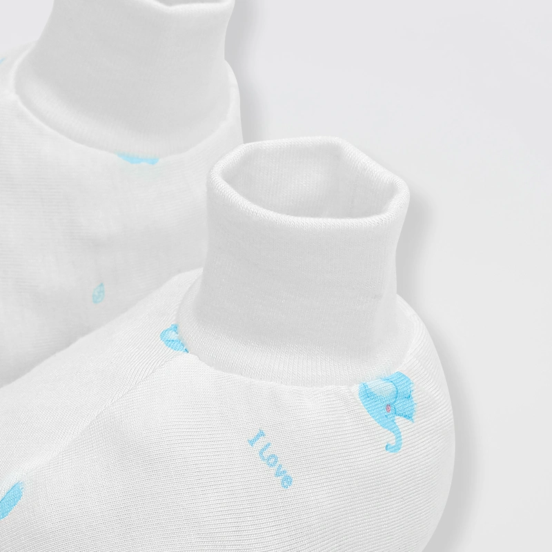 Set nón, bao tay bao chân in voi con IQ Baby màu trắng (0 -3 tháng) 8