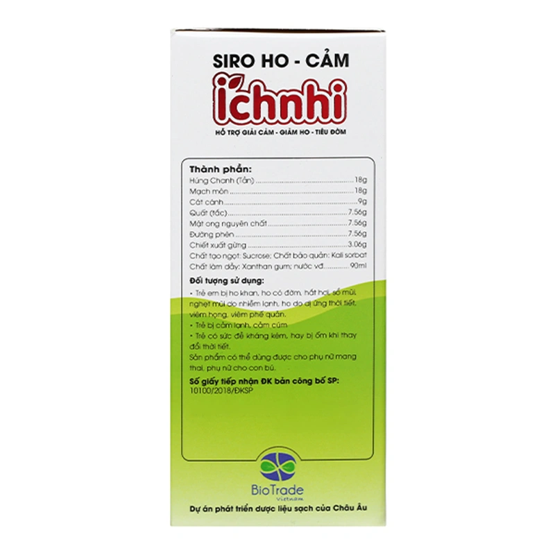 Siro Nam Dược Ích Nhi giảm ho, cảm và tiêu đờm, 90 ml dạng uống (từ 0 tháng) 4