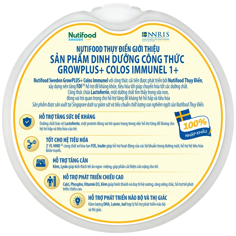 Sữa bột Nutifood GrowPLUS+ Colos Immunel 1+ hương vani 800g (1 - 2 tuổi) 5