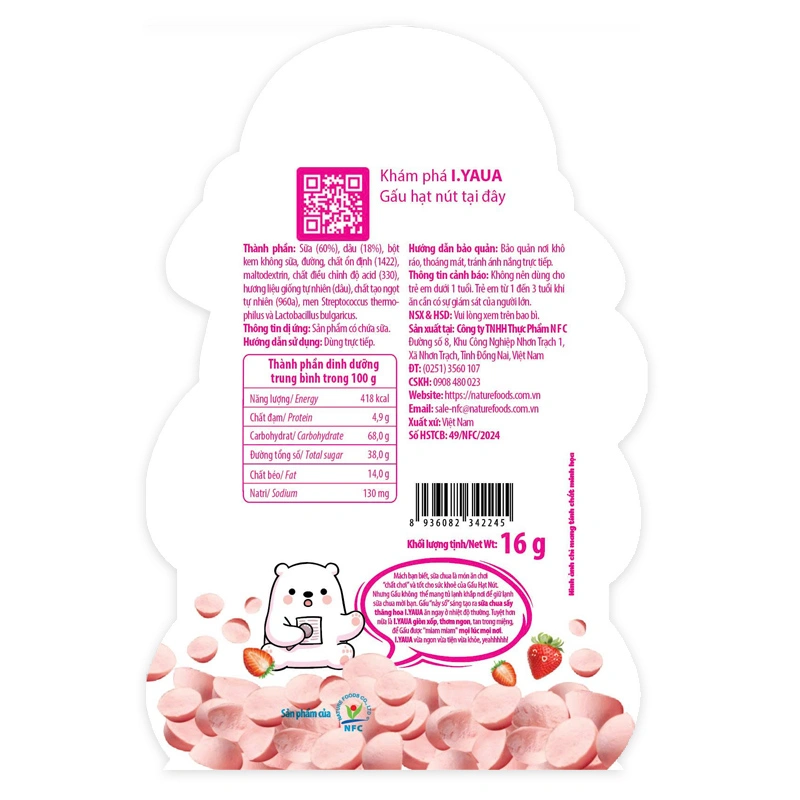 Sữa chua khô sấy thăng hoa vị truyền thống IYAUA túi 16g (từ 1 tuổi) 8