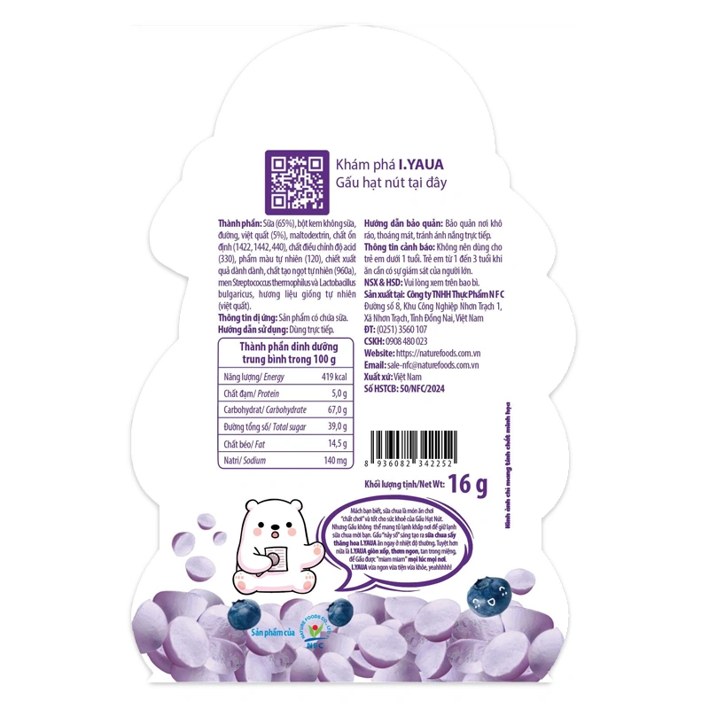 Sữa chua khô sấy thăng hoa vị truyền thống IYAUA túi 16g (từ 1 tuổi) 11