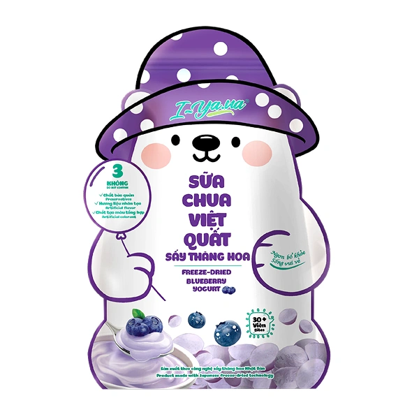 Sữa chua khô sấy thăng hoa vị việt quất IYAUA