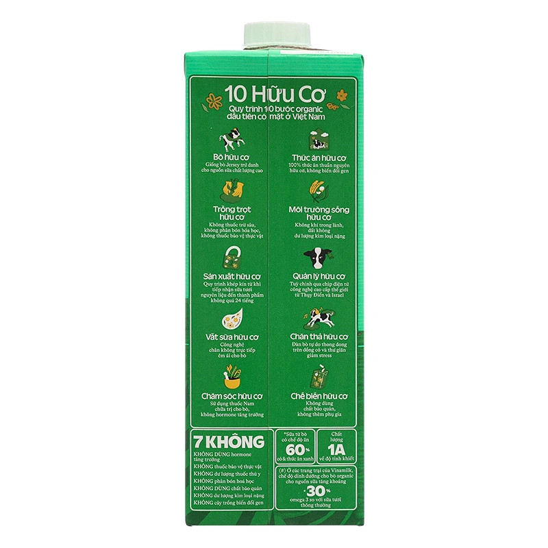 Sữa tươi tiệt trùng Green Farm Organic không đường 1 lít (từ 1 tuổi) 3