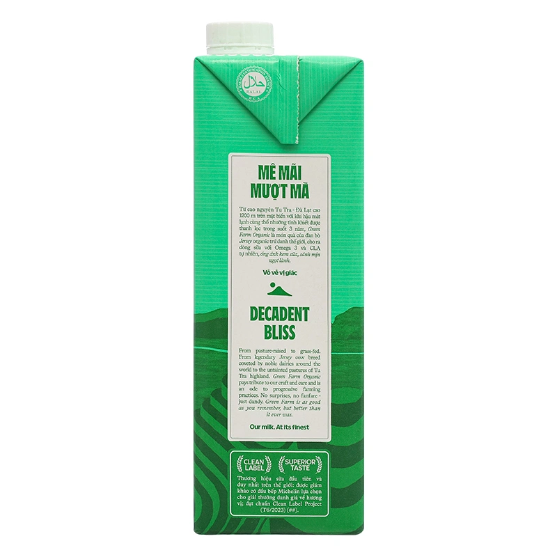 Sữa tươi tiệt trùng Green Farm Organic không đường 1 lít (từ 1 tuổi) 4