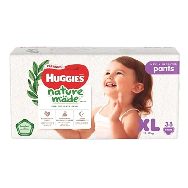 Tã quần Huggies Platinum nature made siêu cao cấp size XL 38 miếng (12 - 18 kg) 1