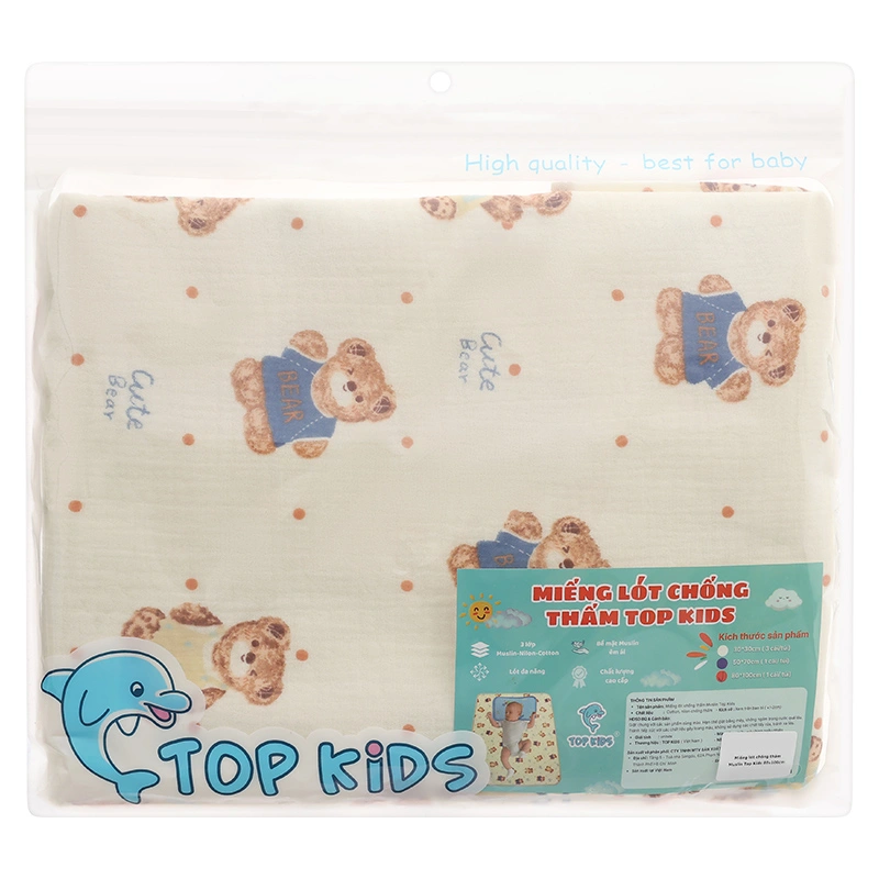 Tấm lót chống thấm TOP KIDS 80x100 cm - Giao màu ngẫu nhiên 5