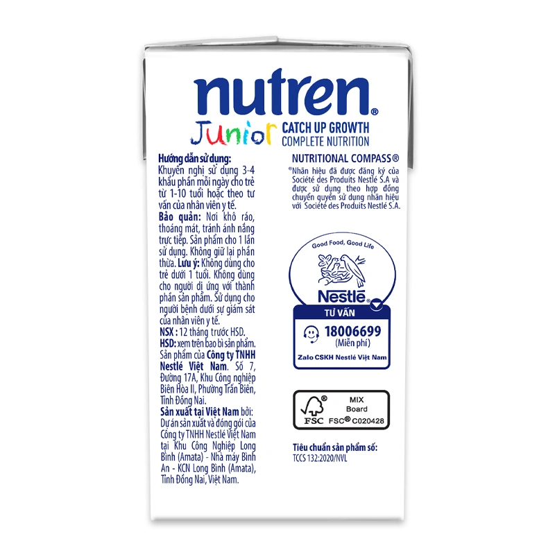Thùng 36 hộp sữa pha sẵn Nutren Junior hương vani 110 ml (1 - 10 tuổi) - Giao bao bì ngẫu nhiên 18