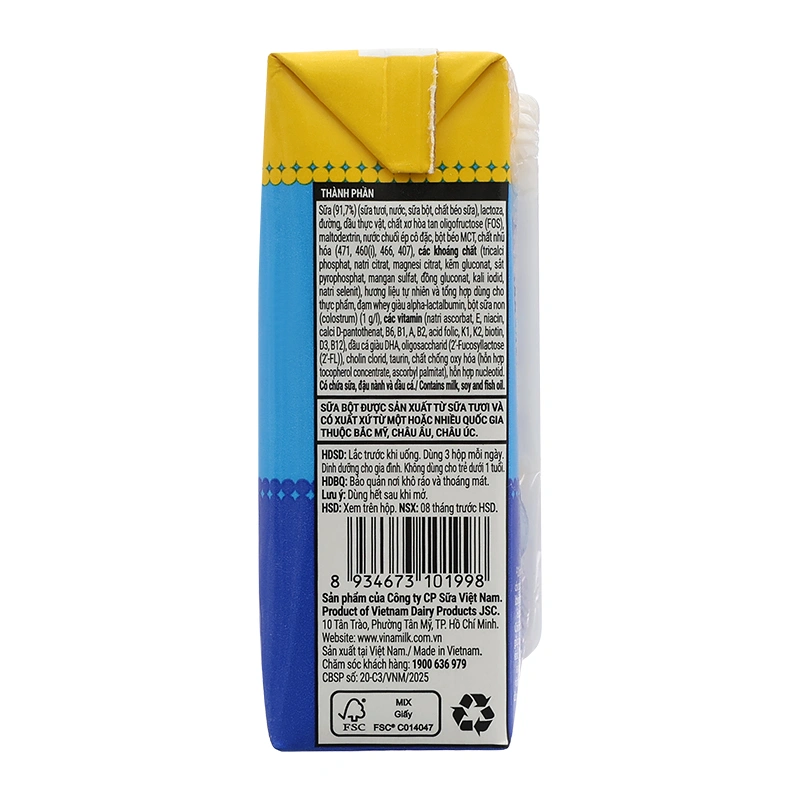 Lốc 4 hộp sữa non pha sẵn Dielac Grow Plus hương chuối 110 ml (từ 1 tuổi) 21