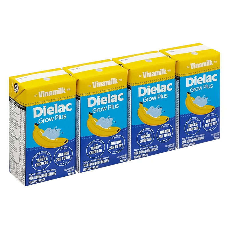 Lốc 4 hộp sữa non pha sẵn Dielac Grow Plus hương chuối 110 ml (từ 1 tuổi) 14