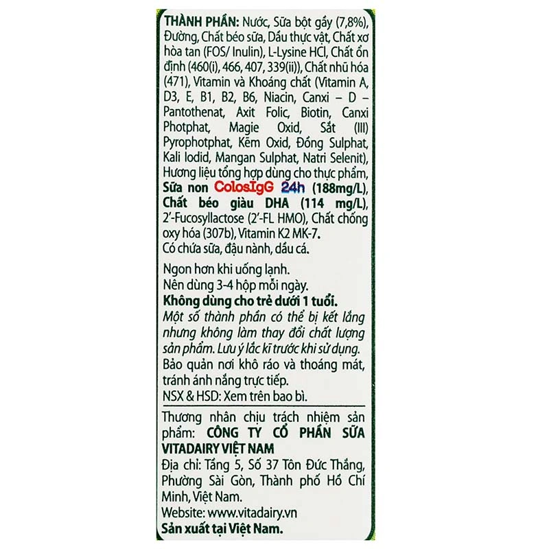 Lốc 4 hộp sữa non pha sẵn ColosBaby Gold D3K2 110 ml (từ 1 tuổi) 22
