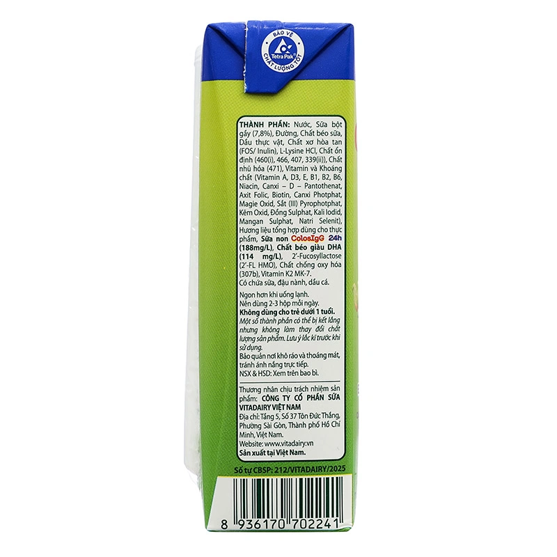 Lốc 4 hộp sữa non pha sẵn ColosBaby Gold D3K2 180 ml (từ 1 tuổi) 20