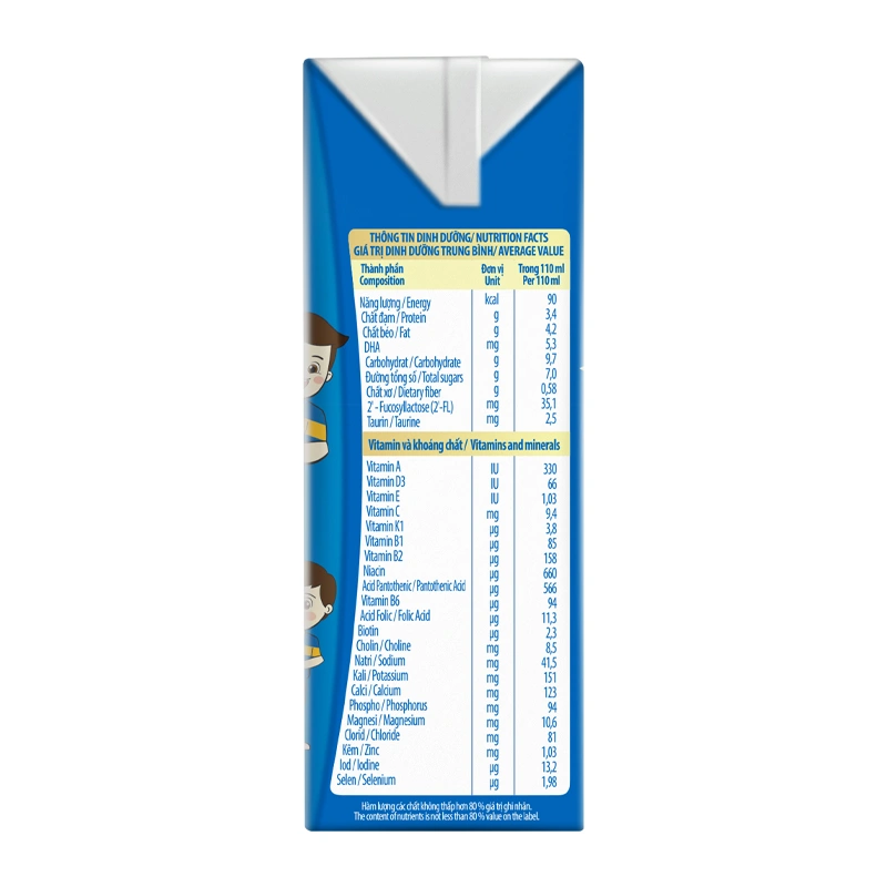 Lốc 4 hộp sữa pha sẵn Nutifood GrowPLUS+ xanh nhạt 1+ hương vani 110 ml hỗ trợ tiêu hóa (từ 1 tuổi) 15