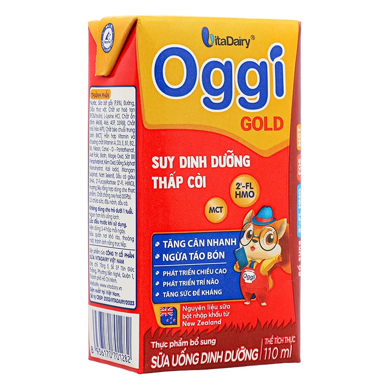 Thùng 48 hộp sữa pha sẵn Oggi Gold 110 ml cho trẻ suy dinh dưỡng (từ 1 tuổi) 6