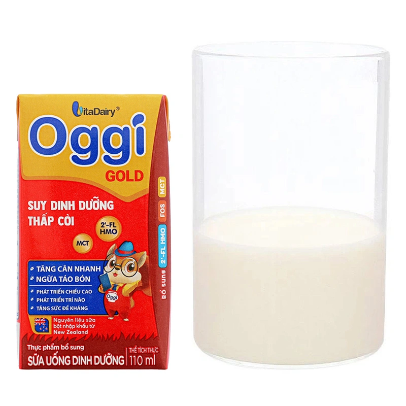 Thùng 48 hộp sữa pha sẵn Oggi Gold 110 ml cho trẻ suy dinh dưỡng (từ 1 tuổi) 11
