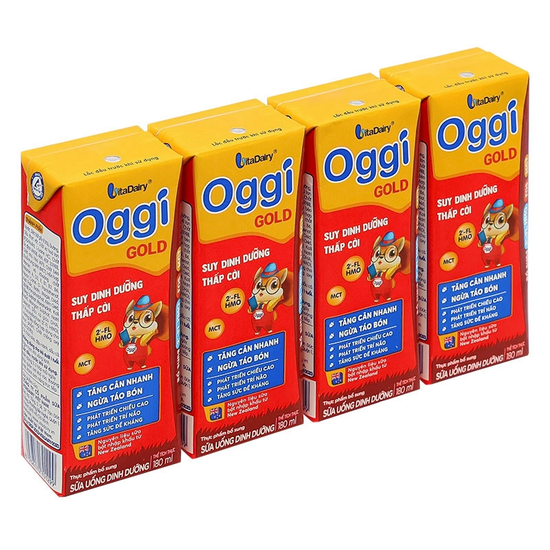 Thùng 48 hộp sữa pha sẵn Oggi Gold 180 ml cho trẻ suy dinh dưỡng (từ 1 tuổi) 3