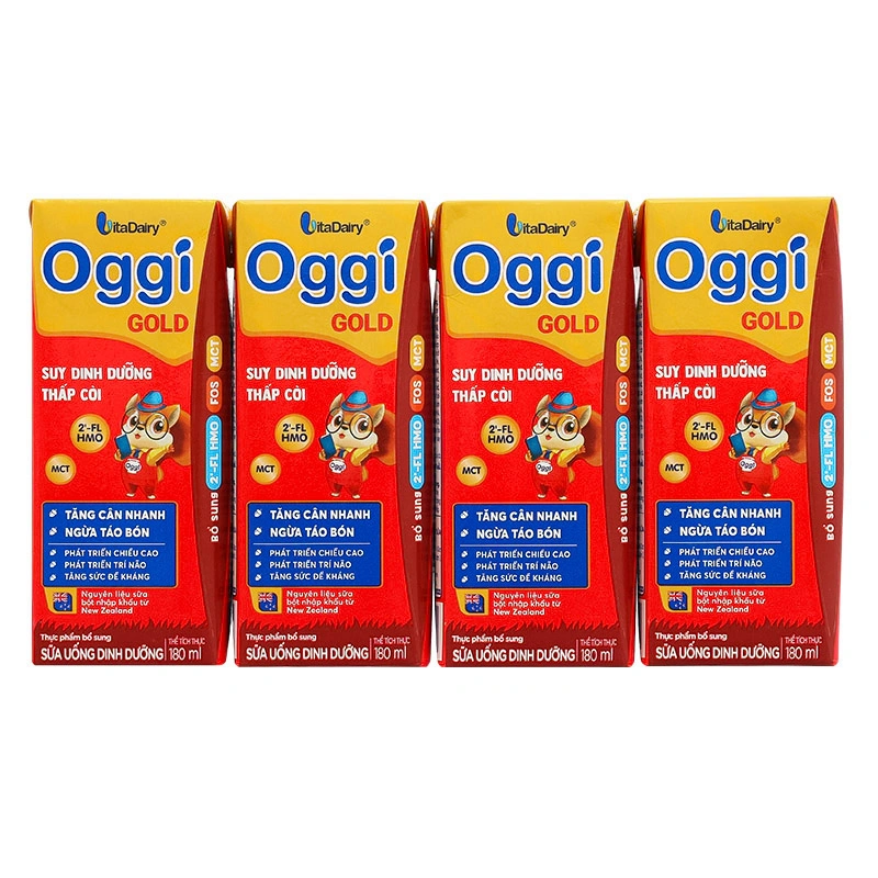 Thùng 48 hộp sữa pha sẵn Oggi Gold 180 ml cho trẻ suy dinh dưỡng (từ 1 tuổi) 4