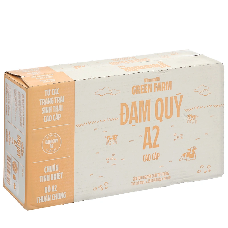 Lốc 4 hộp sữa tươi tiệt trùng Vinamilk Green Farm A2 110 ml (từ 1 tuổi) 12