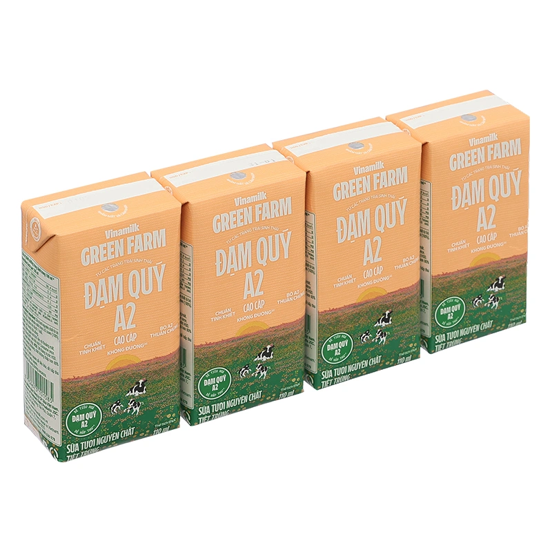 Lốc 4 hộp sữa tươi tiệt trùng Vinamilk Green Farm A2 110 ml (từ 1 tuổi) 14