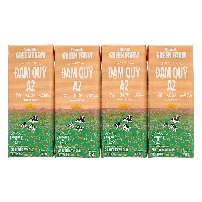 Thùng 48 hộp sữa tươi tiệt trùng Vinamilk Green Farm A2 180 ml (từ 1 tuổi) 5